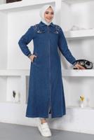 Vêtements hijab BLEU MARINE FINITION EN DENIM PERLÉ T 7808