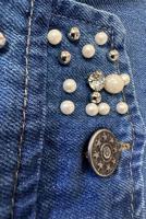 Vêtements hijab BLEU MARINE FINITION EN DENIM PERLÉ T 7808