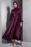 Vêtements hijab PRUNE ROBE DE SOIRÉE EN SATIN T 0516