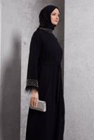 Tesettür giyim SİYAH TAŞ DETAYLI ABİYE ELBİSE T 1344