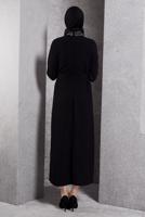 Tesettür giyim SİYAH TAŞ DETAYLI ABİYE ELBİSE T 1344