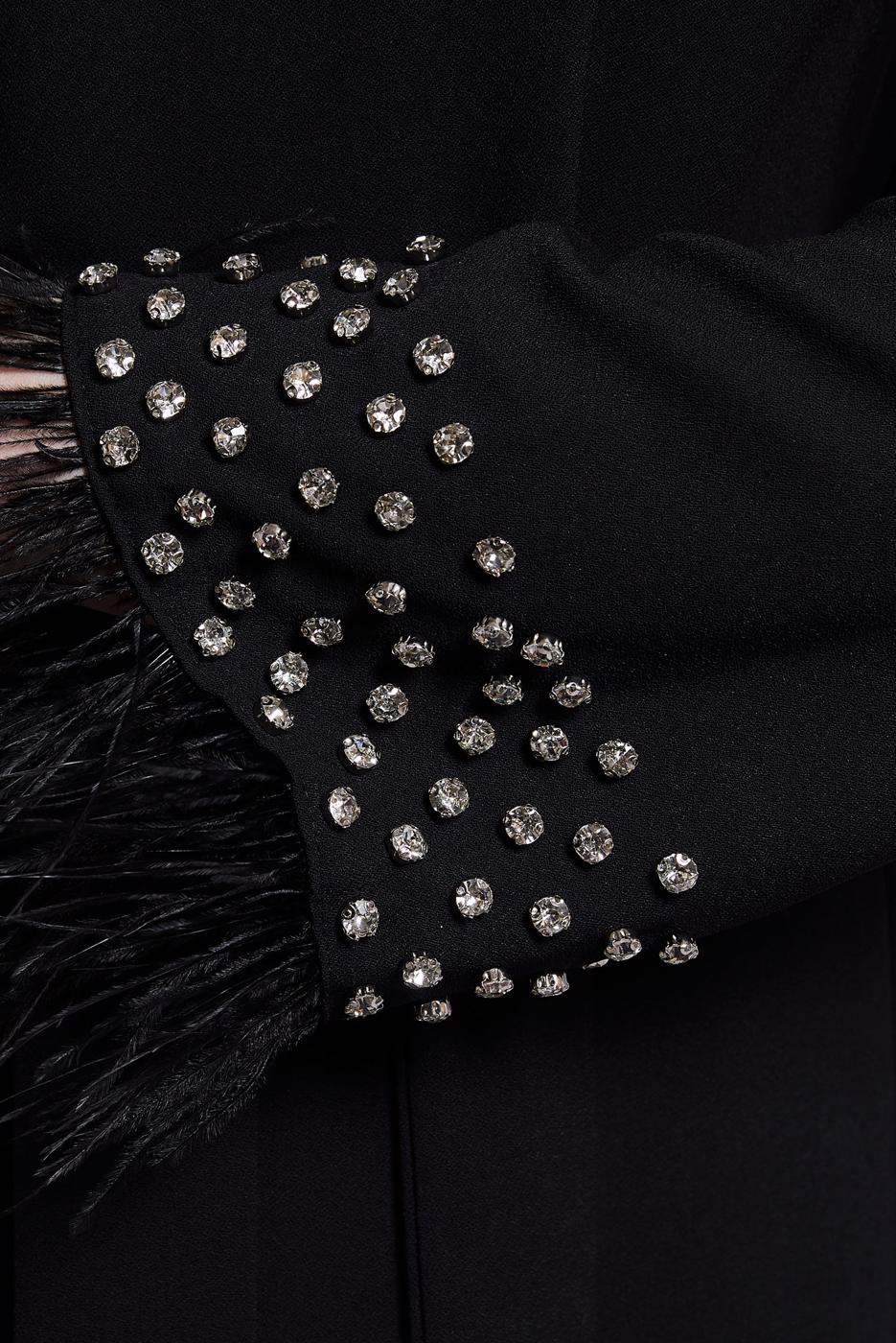 Tesettür giyim SİYAH TAŞ DETAYLI ABİYE ELBİSE T 1344