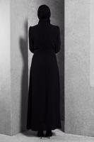 Tesettür giyim SİYAH TAŞ BASKILI ABİYE ELBİSE T 1364