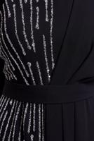 Tesettür giyim SİYAH TAŞ BASKILI ABİYE ELBİSE T 1364