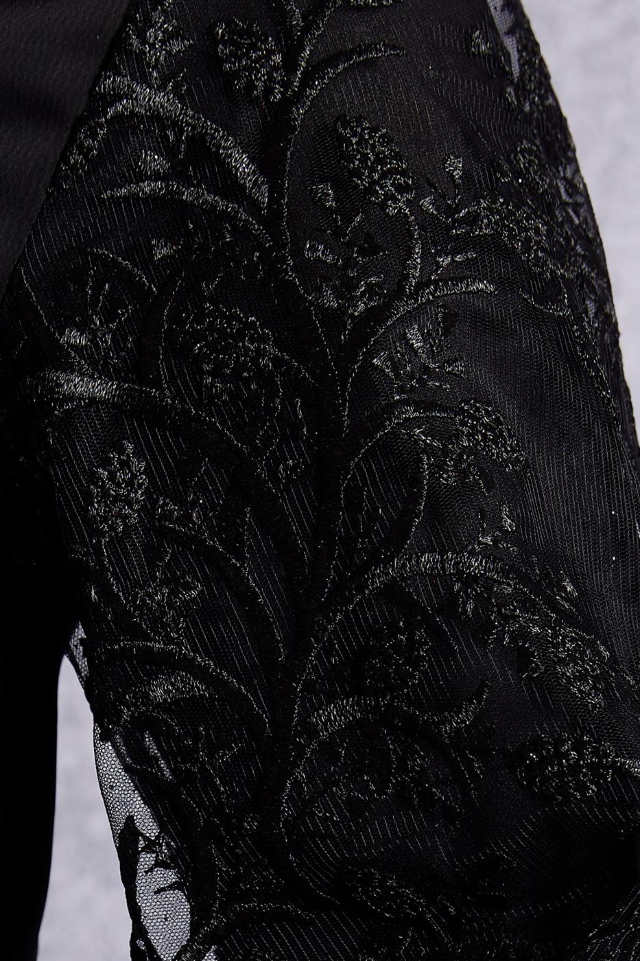 Tesettür giyim SİYAH KUŞAKLI SATEN ABİYE ELBİSE T 1516