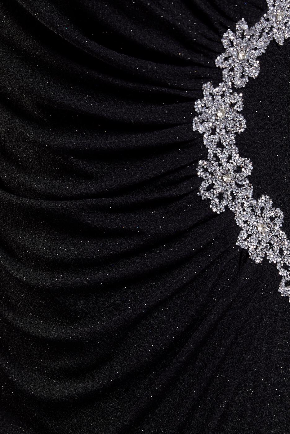 Tesettür giyim SİYAH TAŞ DETAYLI ABİYE ELBİSE T 2644