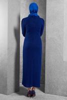 Tesettür giyim LACİVERT TAŞ DETAYLI ABİYE ELBİSE T 2644