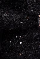 Tesettür giyim SİYAH PUL PAYETLİ ABİYE ELBİSE T 5254