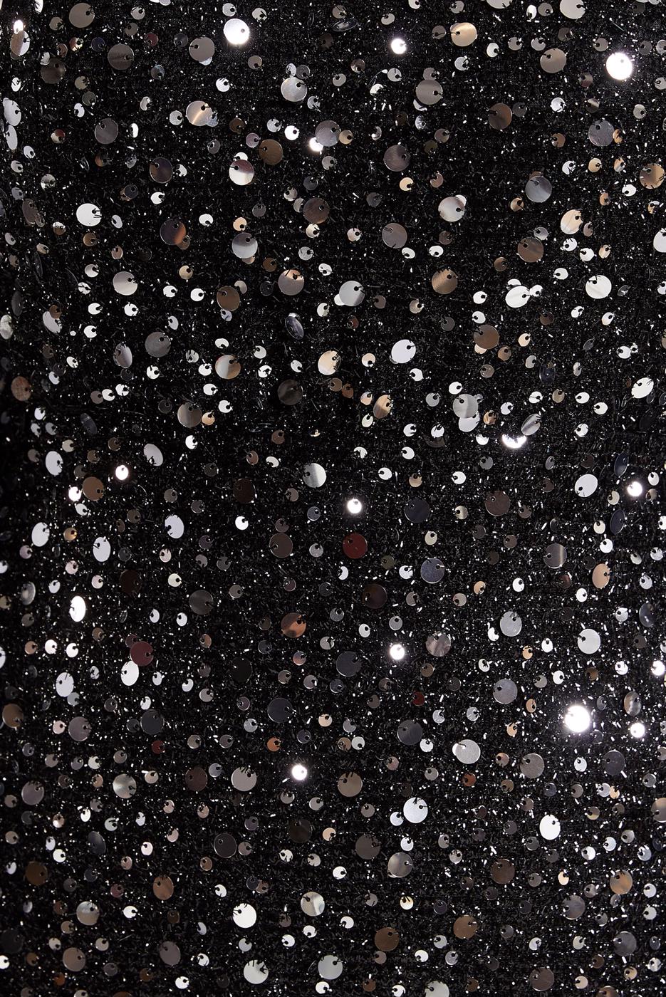 Tesettür giyim GÜMÜŞ PUL PAYETLİ ABİYE ELBİSE T 5254