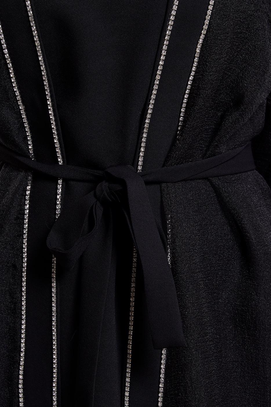 Tesettür giyim SİYAH TÜL DETAYLI ABİYE ELBİSE T 6264