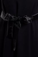 Tesettür giyim SİYAH KUŞAKLI TESETTÜR ABİYE ELBİSE T 6754