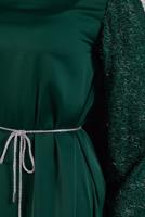 Tesettür giyim YEŞİL SATEN ABİYE ELBİSE T 7616