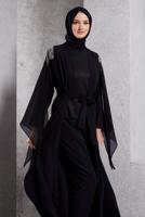 Tesettür giyim SİYAH TAŞ DETAYLI ABAYA T 8164