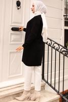 Tesettür giyim SİYAH DÜĞMELİ HIRKA T 1903