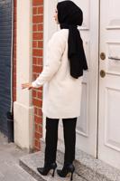 Tesettür giyim BEJ DÜĞMELİ HIRKA T 1903