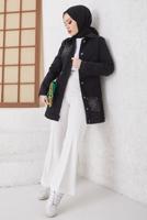 Tesettür giyim SİYAH TAŞLI KOT CEKET T 3077