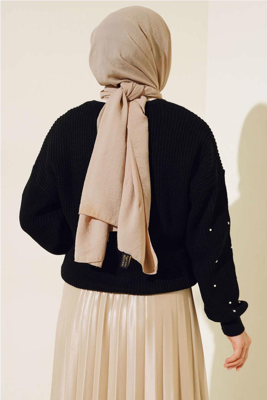 Vêtements hijab NOIR CARDIGAN EN MAILLE T 5207