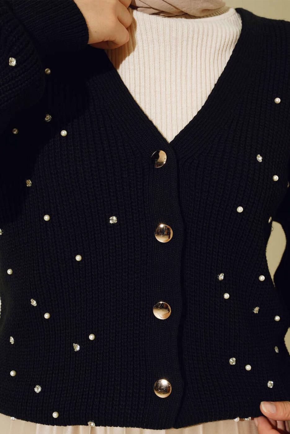 Vêtements hijab NOIR CARDIGAN EN MAILLE T 5207