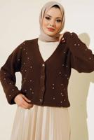 Hijab clothing BROWN KNITWEAR CARDIGAN T 5207