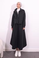 Tesettür giyim SİYAH BONCUK DETAYLI CEKET T 8654