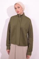 Tesettür giyim KAHVE BONCUK DETAYLI CEKET T 8654