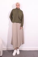 Tesettür giyim KAHVE BONCUK DETAYLI CEKET T 8654