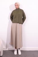 Tesettür giyim KAHVE BONCUK DETAYLI CEKET T 8654