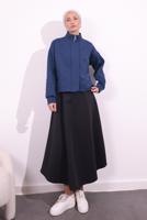 Tesettür giyim LACİVERT BONCUK DETAYLI CEKET T 8654