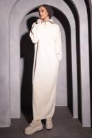 Tesettür giyim KREM TRİKO ELBİSE T 0209