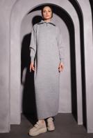 Vêtements hijab GRIS ROBE EN TRICOT T 0209