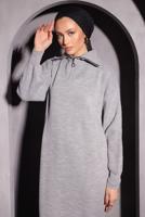 Vêtements hijab GRIS ROBE EN TRICOT T 0209