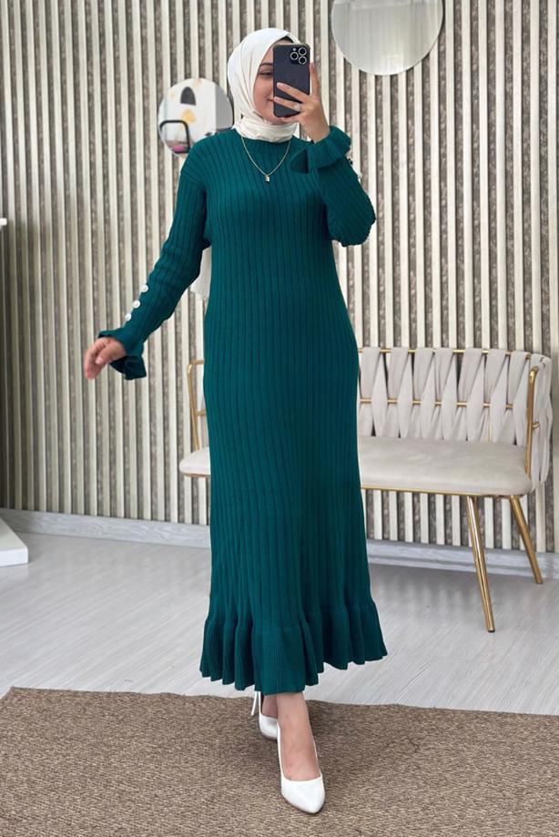 Vêtements hijab  FRILLED KNITWEAR DRESS T 2565 - TRENDTESETTÜR