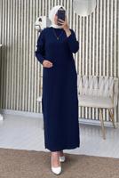 Vêtements hijab BLEU MARINE ROBE EN TRICOT T 3565