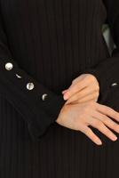 Tesettür giyim SİYAH TRİKO ELBİSE T 90032