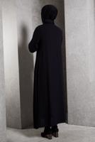 Tesettür giyim SİYAH FERMUARLI FERACE T 6906