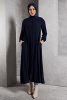 Tesettür giyim LACİVERT FERMUARLI FERACE T 6906