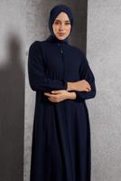 Tesettür giyim LACİVERT FERMUARLI FERACE T 6906