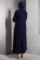 Tesettür giyim LACİVERT FERMUARLI FERACE T 6906
