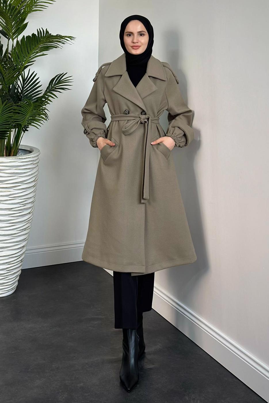 Vêtements hijab VISON MANTEAU CEINTURÉ T 0116