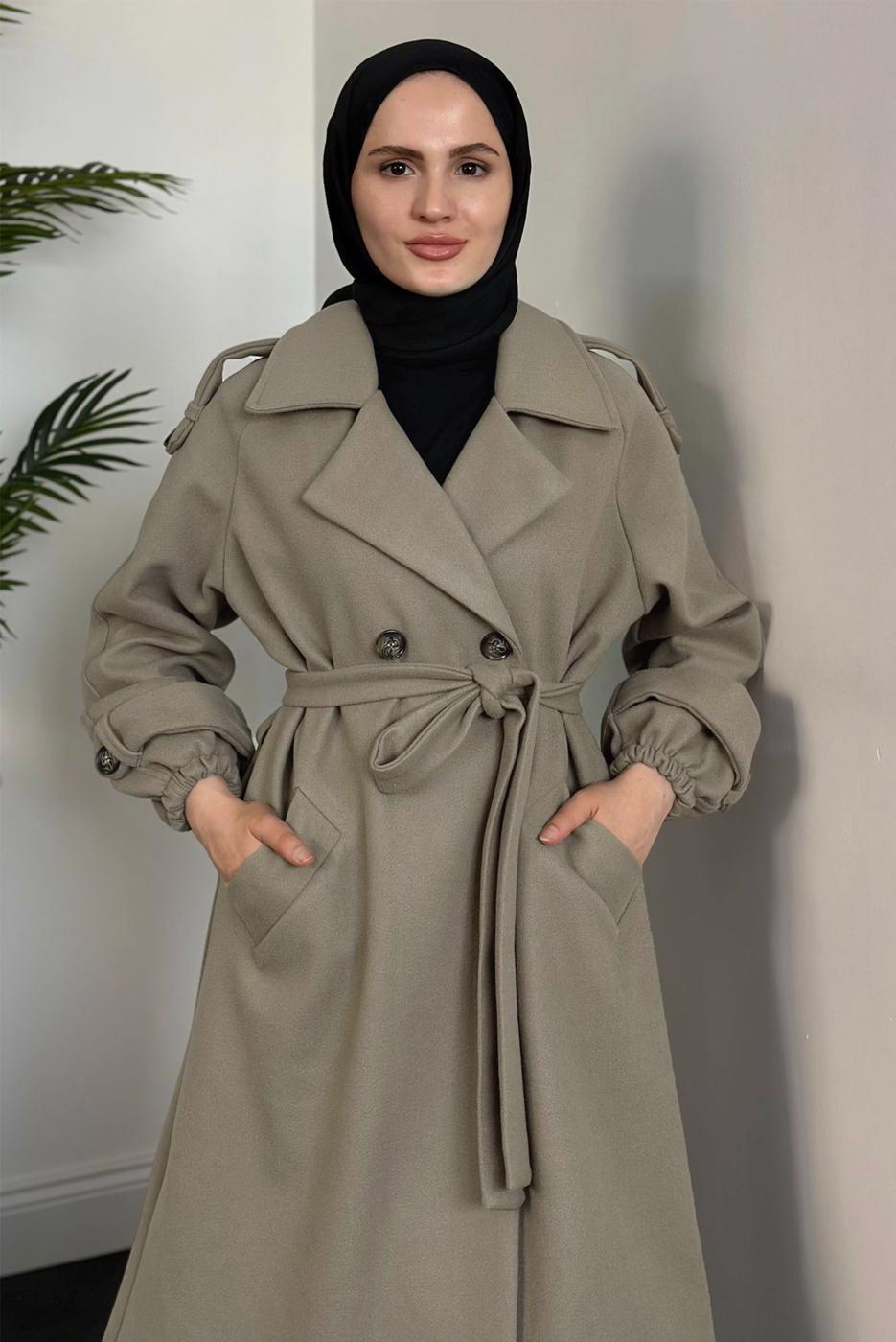 Vêtements hijab VISON MANTEAU CEINTURÉ T 0116