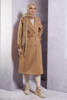 Hijab clothing BROWN BELTED COAT T 5216