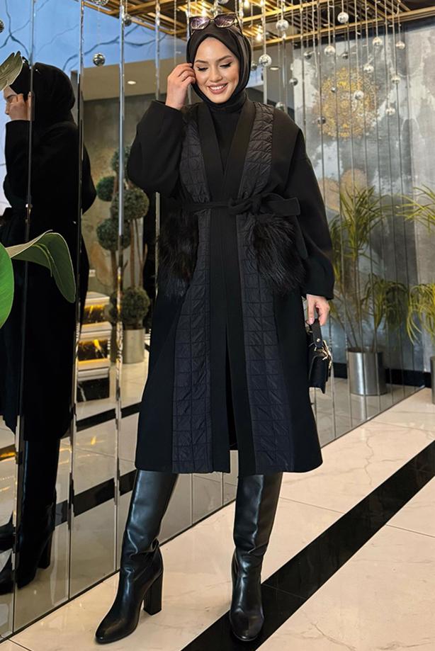 Vêtements hijab NOIR CABAN CEINTURÉ T 5687 - TRENDTESETTÜR