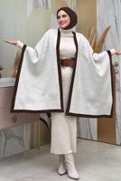 Tesettür giyim KAHVE ÇİFT TARAFLI TRİKO PANÇO T 69181