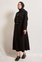 Vêtements hijab NOIR COSTUME À JUPE BOUTONNE T 0541