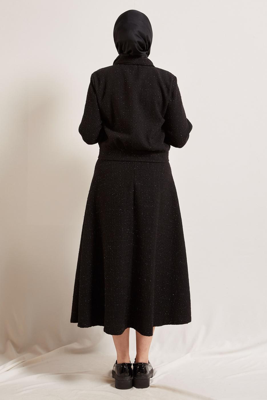 Vêtements hijab NOIR COSTUME À JUPE BOUTONNE T 0541