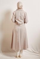 Vêtements hijab BEIGE COSTUME À JUPE BOUTONNE T 0541