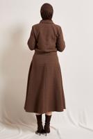 Vêtements hijab BRUN COSTUME À JUPE BOUTONNE T 0541