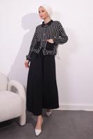 Vêtements hijab NOIR COSTUME À JUPE À RAYURES T 2154