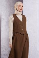 Vêtements hijab BRUN COSTUME JUPE AVEC GILET T 3637