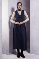 Vêtements hijab BLEU MARINE COSTUME JUPE AVEC GILET T 3637